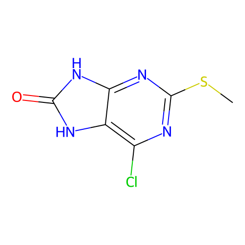 8H-Purin-8-one, 6-chloro-3,7-dihydro-2-(methylthio)- structure