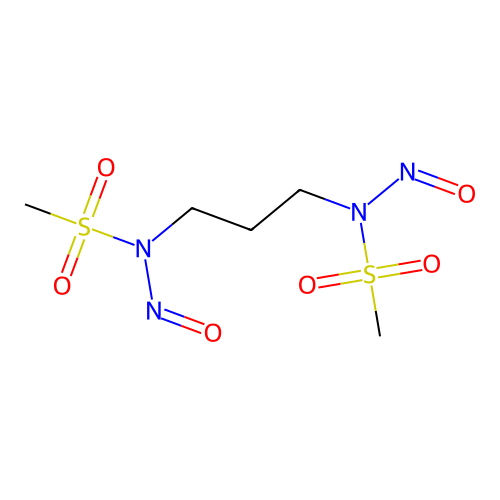 N-[3-[methylsulfonyl(nitroso)amino]propyl]-N-nitrosomethanesulfonamide structure