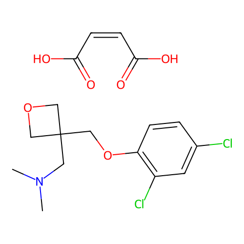 3-Oxetanemethylamine, 3-((2,4-dichlorophenoxy)methyl)-N,N-dimethyl-, maleate structure