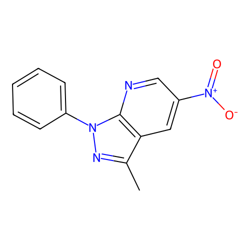 3-methyl-5-nitro-1-phenyl-1H-pyrazolo[3,4-b]pyridine structure