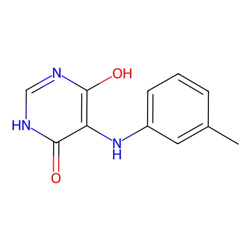 6-Hydroxy-5-(m-tolylamino)pyrimidin-4(3H)-one structure