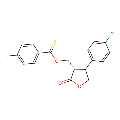 beta-(p-Chlorophenyl)-alpha-(p-methylbenzoylthiomethyl)-gamma-butyrolactone structure