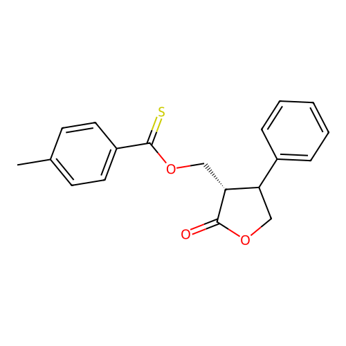 S-((Tetrahydro-2-oxo-4-phenyl-3-furanyl)methyl) 4-methylbenzenecarbothioate structure