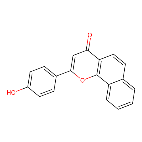 4H-Naphtho[1,2-b]pyran-4-one, 2-(4-hydroxyphenyl)- structure