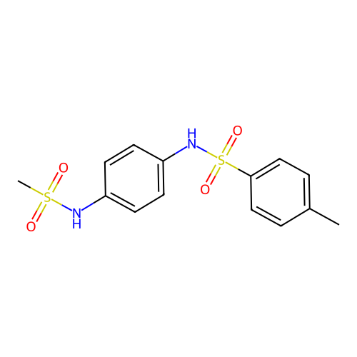 Benzenesulfonamide, 4-methyl-N-[4-[(methylsulfonyl)amino]phenyl]- structure