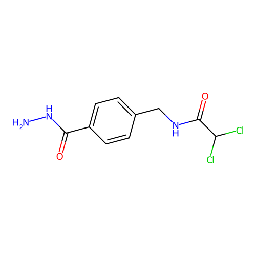 2,2-Dichloro-N-(4-hydrazinocarbonyl-benzyl)-acetamide structure