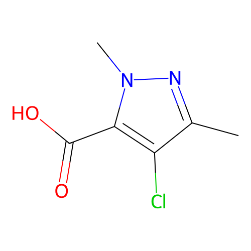 4-chloro-1,3-dimethyl-1H-pyrazole-5-carboxylic acid structure