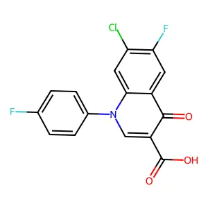 7-Chloro-6-fluoro-1-(4-fluorophenyl)-4-oxo-1,4-dihydroquinoline-3-carboxylic acid structure