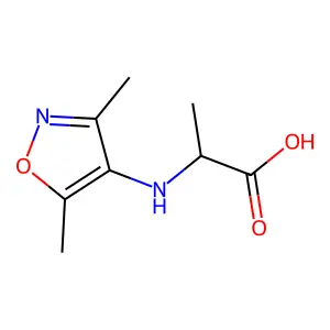 (2S)-2-((3,5-Dimethyl-1,2-oxazol-4-yl)amino)propanoic acid structure