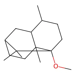 Decahydro-1-methoxy-4,8a,9,9-tetramethyl-1,6-methanonaphthalene structure