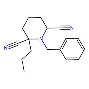2,6-Piperidinedicarbonitrile, 1-(phenylmethyl)-2-propyl- structure