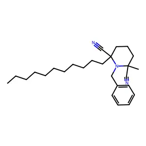 1-Benzyl-2-methyl-6-undecylpiperidine-2,6-dicarbonitrile structure