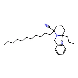 1-Benzyl-2-propyl-6-undecylpiperidine-2,6-dicarbonitrile structure