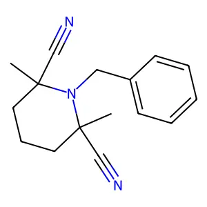 1-Benzyl-2,6-dimethylpiperidine-2,6-dicarbonitrile structure