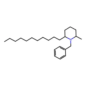 Piperidine, 2-methyl-1-(phenylmethyl)-6-undecyl-, cis- structure