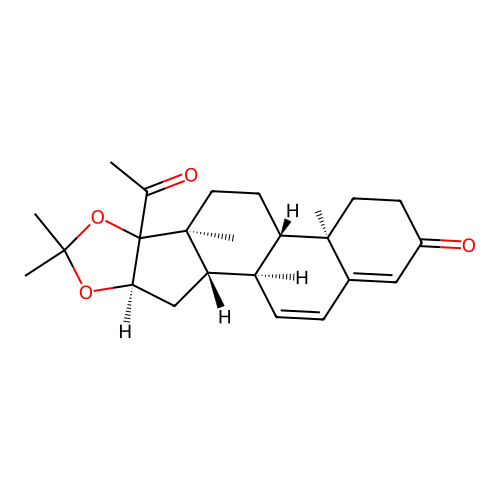 (4aR,4bS,6aS,9aR,10aS,10bR)-6b-acetyl-4a,6a,8,8-tetramethyl-3,4,4a,4b,5,6,6a,6b,9a,10,10a,10b-dodecahydro-2H-naphtho[2',1':4,5]indeno[1,2-d][1,3]dioxol-2-one structure