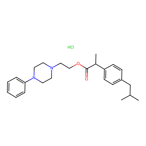2-(4-Phenyl-1-piperazinyl)ethyl 2-(4-isobutylphenyl)propionate hydrochloride structure