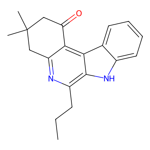 3,3-dimethyl-6-propyl-2,3,4,7-tetrahydro-1H-indolo[2,3-c]quinolin-1-one structure