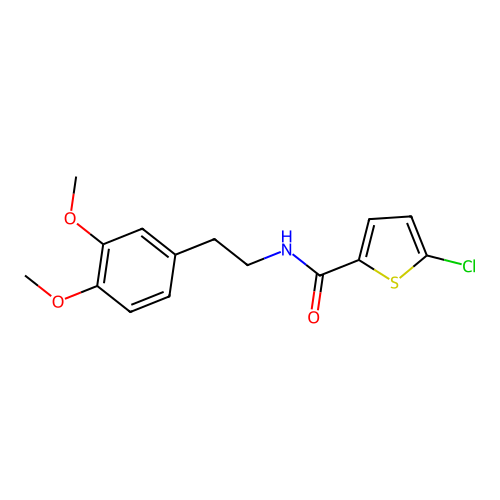 5-chloro-N-[2-(3,4-dimethoxyphenyl)ethyl]thiophene-2-carboxamide structure