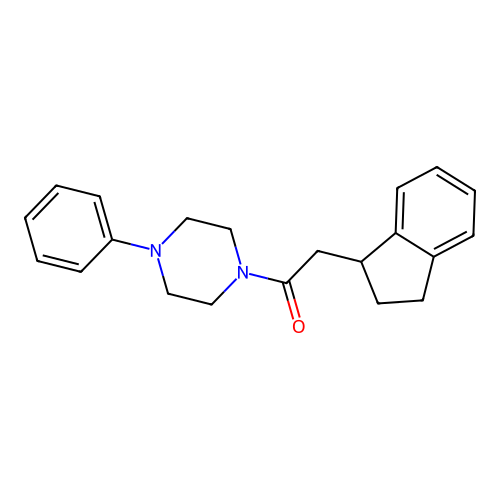 2-(2,3-Dihydro-1H-inden-1-yl)-1-(4-phenylpiperazin-1-yl)ethan-1-one structure