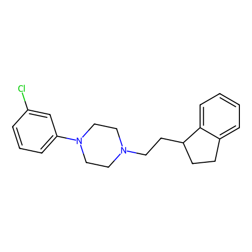 Piperazine, 1-(3-chlorophenyl)-4-(2-(2,3-dihydro-1H-inden-1-yl)ethyl)- structure