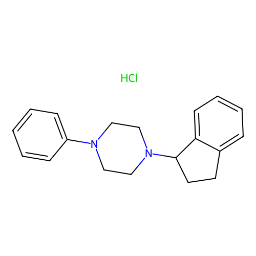 1-(2,3-Dihydro-1H-inden-1-yl)-4-phenylpiperazine--hydrogen chloride (1/1) structure