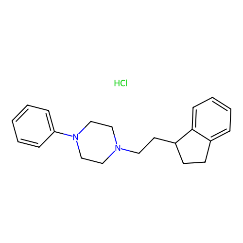 Piperazine, 1-(2-(2,3-dihydro-1H-inden-1-yl)ethyl)-4-phenyl-, monohydrochloride structure