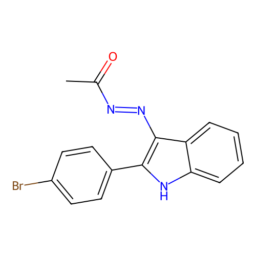 (Z)-N'-(2-(4-bromophenyl)-3H-indol-3-ylidene)acetohydrazide structure