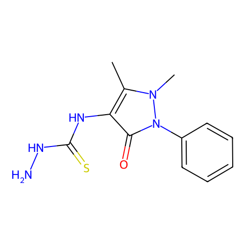 N-(1,5-Dimethyl-3-oxo-2-phenyl-2,3-dihydro-1H-pyrazol-4-yl)hydrazinecarbothioamide structure