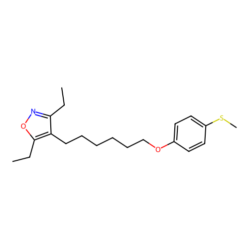 3,5-Diethyl-4-[6-(4-methylsulfanylphenoxy)hexyl]isoxazole structure