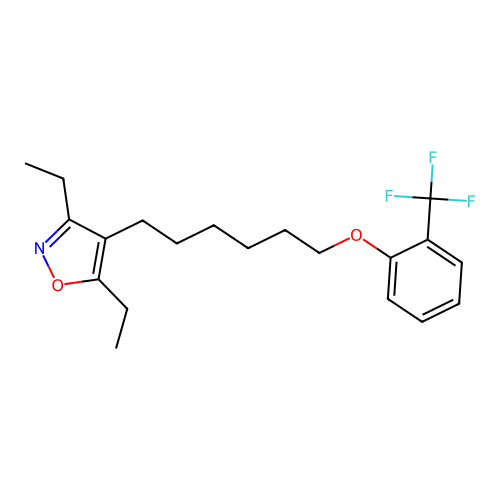 3,5-Diethyl-4-[6-[2-(trifluoromethyl)phenoxy]hexyl]isoxazole structure
