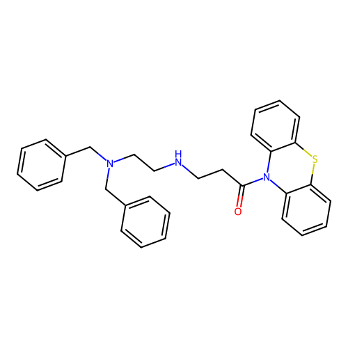 Phenothiazine, 10-(N-(2-(dibenzylamino)ethyl)-beta-alanyl)- structure