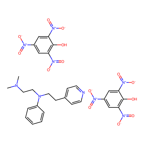 Pyridine, 4-(2-(N-(2-(dimethylamino)ethyl)anilino)ethyl)-, dipicrate structure