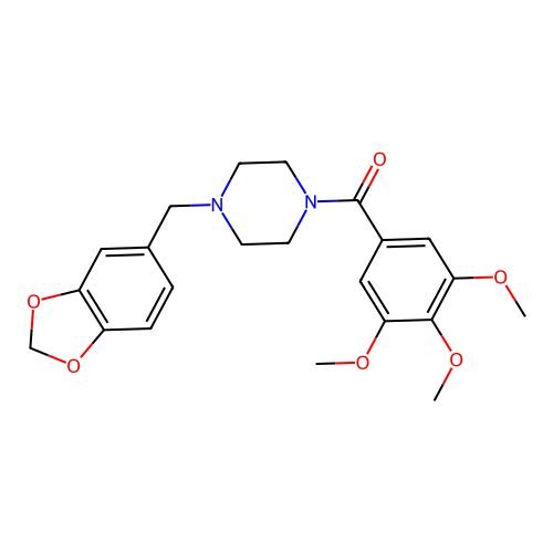 1-(1,3-Benzodioxol-5-ylmethyl)-4-(3,4,5-trimethoxybenzoyl)piperazine structure