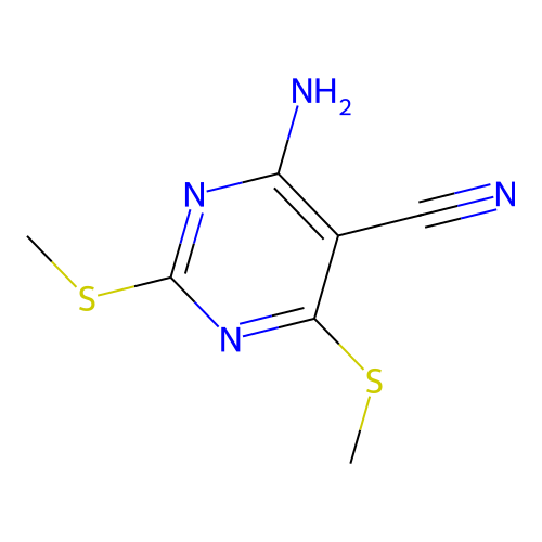 5-Pyrimidinecarbonitrile, 4-amino-2,6-bis(methylthio)- structure