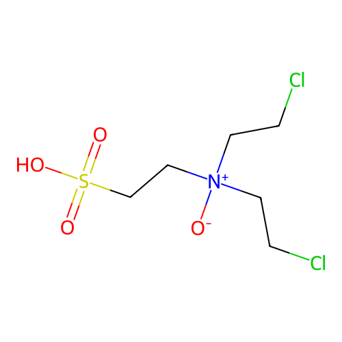 Ethanesulfonic acid, 2-(bis(2-chloroethyl)amino)-, N-oxide structure