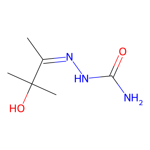 [(3-Hydroxy-3-methylbutan-2-ylidene)amino]urea structure