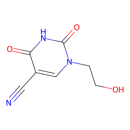 1-(2-Hydroxyethyl)-2,4-dioxo-1,2,3,4-tetrahydropyrimidine-5-carbonitrile structure