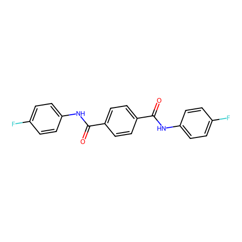 1-N,4-N-bis(4-fluorophenyl)benzene-1,4-dicarboxamide structure