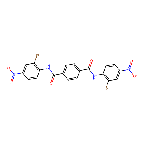 1-N,4-N-bis(2-bromo-4-nitrophenyl)benzene-1,4-dicarboxamide structure
