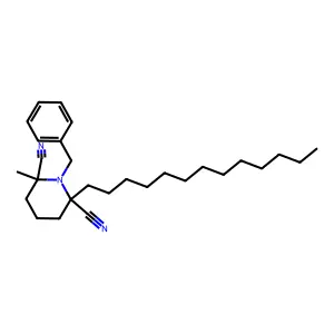 1-Benzyl-2-methyl-6-tridecyl-piperidine-2,6-dicarbonitrile structure