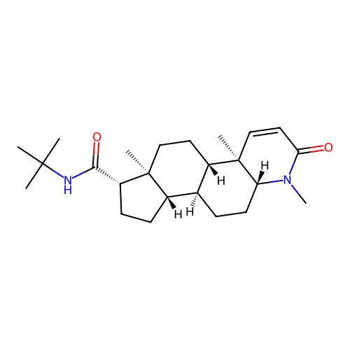 N-(tert-Butyl)-4-methyl-4-aza-3-oxo-5alpha-androst-1-ene-17beta-carboxamide structure