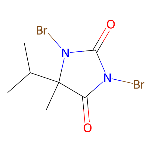 1,3-Dibromo-5-isopropyl-5-methylhydantoin structure