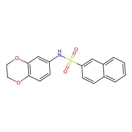 N-(2,3-dihydro-1,4-benzodioxin-6-yl)naphthalene-2-sulfonamide structure