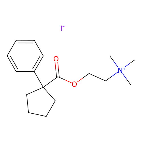 Trimethyl-[2-(1-phenyl-cyclopentanecarbonyloxy)-ethyl]-ammonium structure