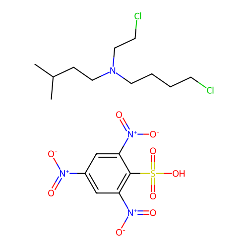 4-Chloro-N-(2-chloroethyl)-N-isopentylbutylamine picrylsulfonate structure