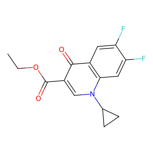 Ethyl 1-cyclopropyl-6,7-difluoro-4-oxo-1,4-dihydroquinoline-3-carboxylate structure