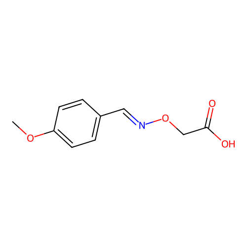 2-[(4-methoxyphenyl)methylideneamino]oxyacetic Acid structure