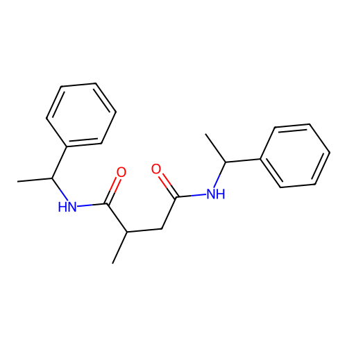 Butanediamide, 2-methyl-N,N'-bis(1-phenylethyl)- structure