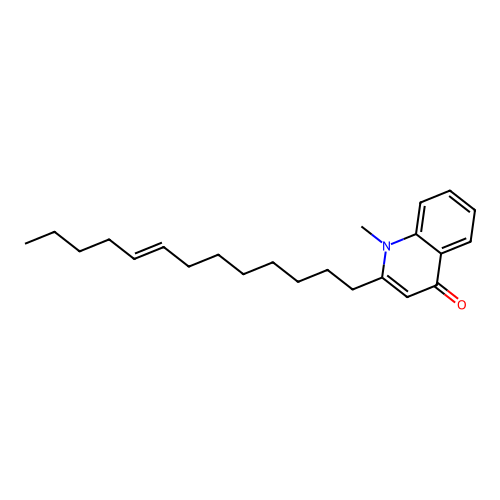 1-methyl-2-[(E)-tridec-8-enyl]quinolin-4-one structure